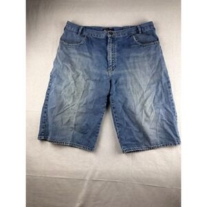 Sean John Mens Baggy Denim Shorts Size 40 Blue Medium Wash Y2K Streetwear Cotton